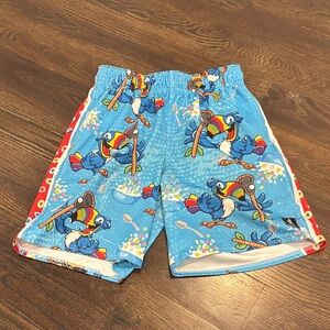 Lacrosse Unlimited Boy’s Blue Fruit Loop Print Shorts Size Large